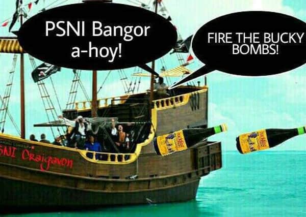 PSNI Pirate Ship firing Bucky Bombs