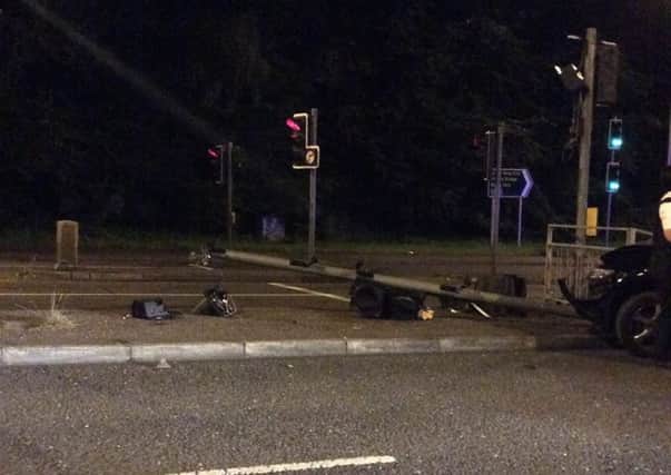 The scene of a road traffic collision in Lisburn. Source: PSNI Lisburn Facebook.