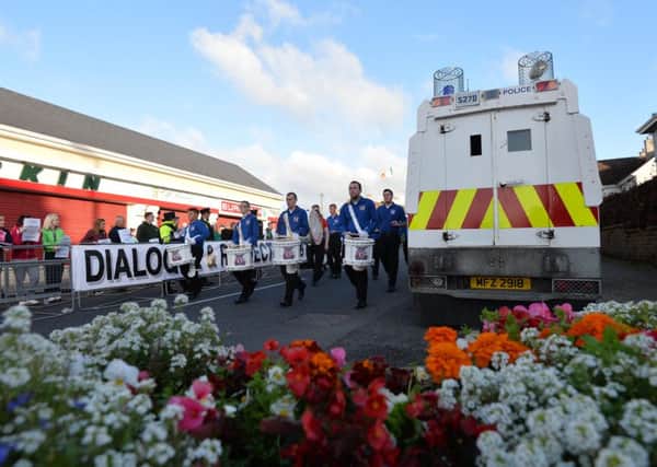 A band at a parade in Rasharkin last month, one of the marches that had Parades Commission restrictions imposed on it