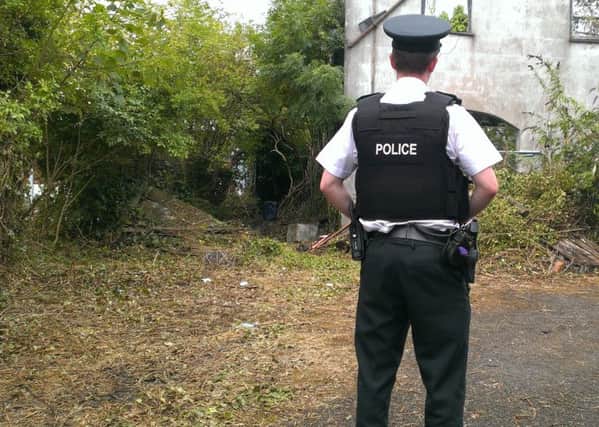 Police attended the old bleach works site in Larne. INLT-36-707-con
