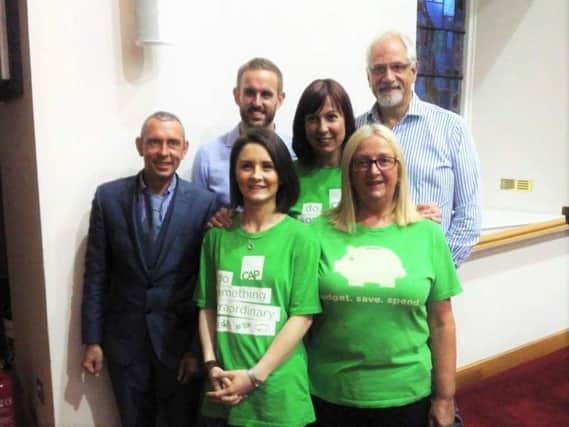 This was the CAP Team speaking at CAP Sunday in First Ballymoney this weekend talking about the work of CAP. Statistics were shared about how many clients are suicidal before they come to CAP.