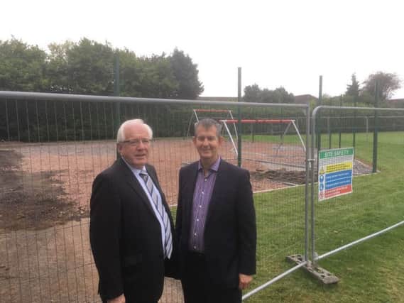 Edwin Poots MLA and Alderman Allan Ewart have welcomed the commencement of the new playpark in Barbour playing fields in Lisburn.