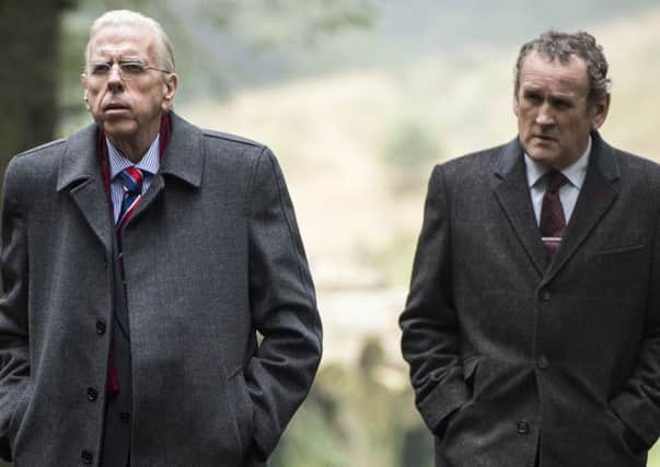 Timothy Spall as Ian Paisley and Colm Meaney as Martin McGuinness in the Journey