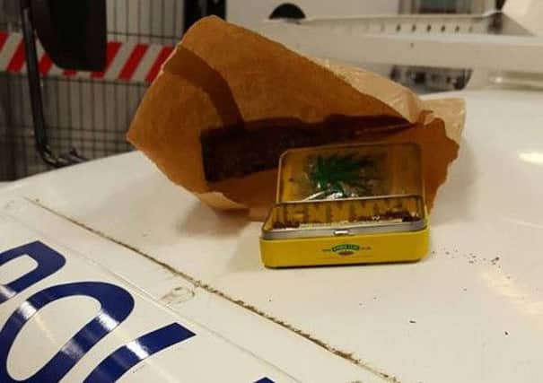 Cannabis found by police.