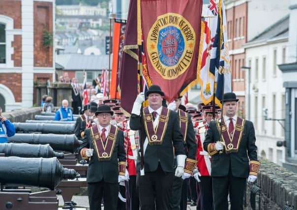 The Apprentice Boys Relief of Derry parade in Londonderry last month
