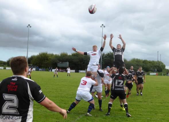 Lineout action from Coleraine against Ards.