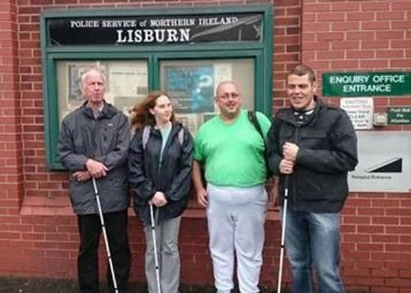 A group of local residents with visual impairments met with Constable McConnell at Lisburn PSNI Station.