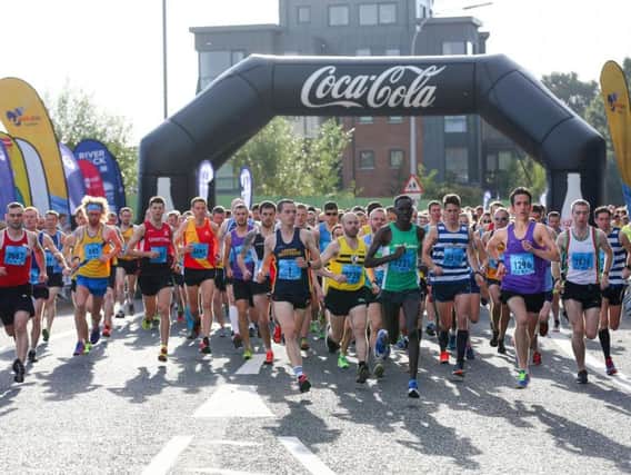 The start of the 4th Deep RiverRock Belfast City Half Marathon