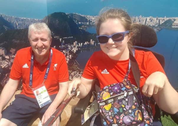 Larne's Claire Taggart and her dad Stephen in Rio during the Paralympics. INLT-39-704-con