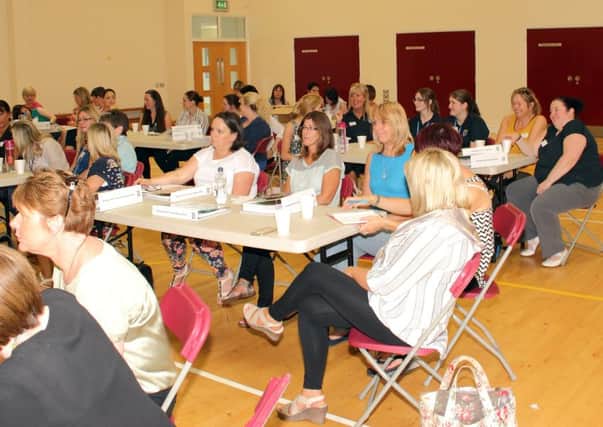 Staff from the 13 local primary schools who attended the Talk Boost training in Pond Park Primary.