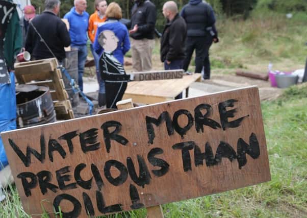 PACEMAKER BELFAST  17/05/2016
Campaigners pictured during the oil drilling operation at Woodburn Forest outside Carrickfergus.