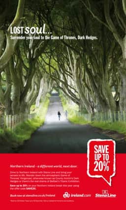 Tourism Ireland has teamed up with Stena Line to promote holidays and short breaks on the island of Ireland to British holidaymakers this autumn. A joint, month-long campaign targeting our importantculturally curious audience is now under way. Press ad which will appear in national and regional British newspapers, as part of the Tourism Ireland-Stena Line campaign.