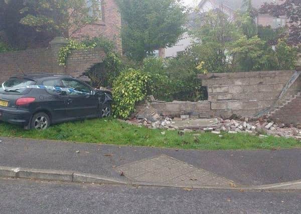 Car crashed into wall in Cookstown
