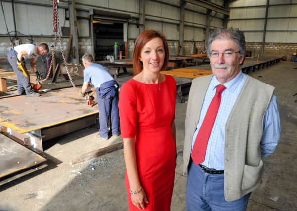 Tony Cowan (right), Woodburn Engineering, pictured with Moira Loughran, Invest NI.  Pic by Simon Graham/Harrison Photography  INCT 40-722-CON