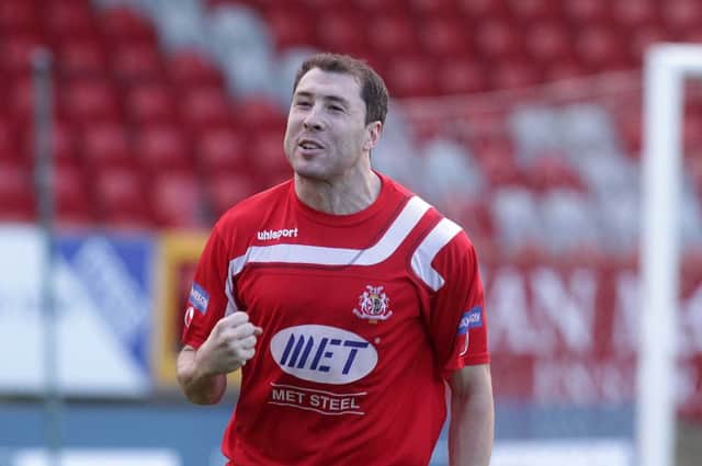 FANS' FAVOURITE . . .  Brian Gartland pictured during his Portadown playing days.