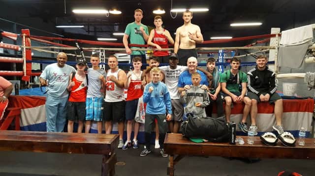 The Northern Ireland boxing squad and their coaches in Detroit.