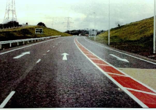 Two plus one lane arrangements on the new Magherafelt bypass. Pic of an undated image sent by Dept of Infrastructure in early Oct 2016