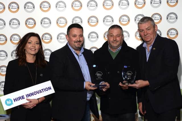 Arnadldo and Marino Morelli, Morelli's Ice Cream Coleraine with Artie Clifford, Chairman and Gemma Browne, Hire Innovation at the Blas na hEireann / Irish Food Awards in Dingle at the weekend.
Photo: Don MacMonagle.