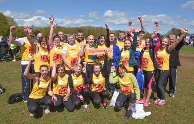 Pictured is Amber Getty (centre) with her friends from Ballymoney who all took part in the 2016 Deep RiverRock Belfast City Marathon. The group raised nearly Â£10,000 in aid of Mencap. The 2017 marathon launched last week and Amber is calling on everyone in Ballymoney and across NI to sign up for the race or its associated events. To learn how you can #StepUp4Mencap, visit mencapbigstepforward.org, email fundraising.ni@mencap.org.uk or call 028 9069 1351.