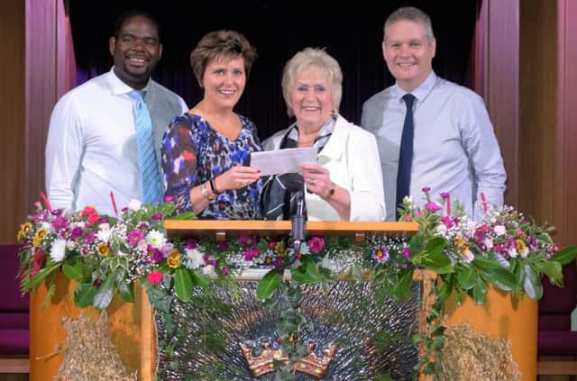 Edwina Chambers (Drop Inn Ministries) pictured with Pastors Jonathan Payne and Yvonne Payne and Pastor Jon Ogle.