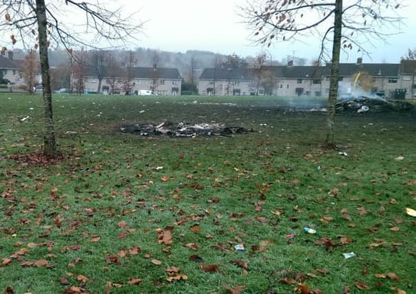 Bonfire aftermath in Dungannon