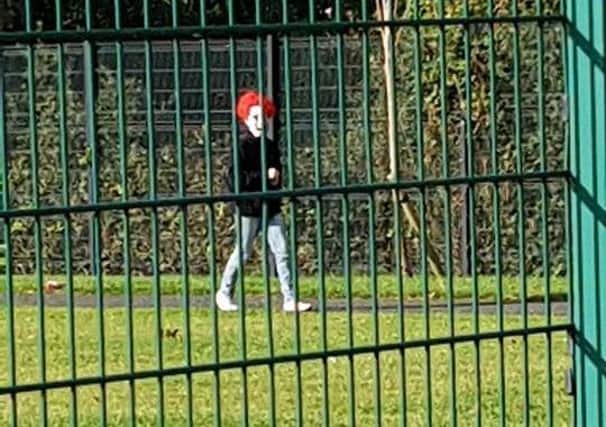 A killer clown was spotted in Crumlin recently, this image was placed on the Crumlin Residents Facebook page.