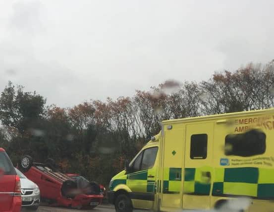 The accident scene on the Northway in Portadown