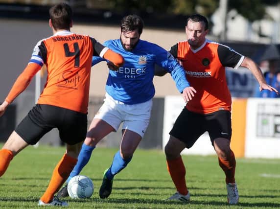 Glenavon player/manager Gary Hamilton on the ball in last weekend's Danske Bank Premiership draw at Carrick Rangers.  Picture by Jonathan Porter/Press Eye