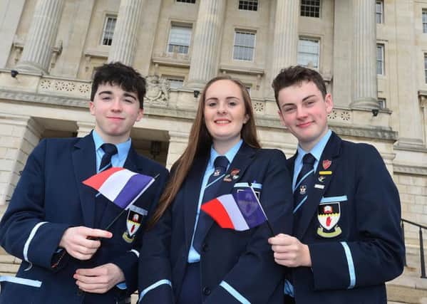 From left, CHSs Jake Ferguson, Amy McAlister and Denver Black, who put their debating skills to good use