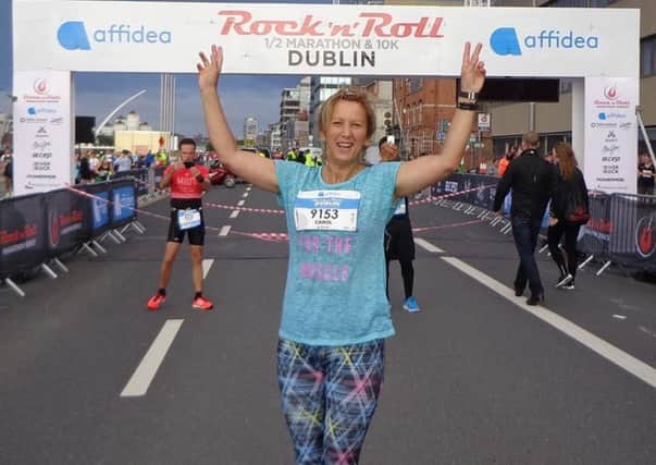 Carol Conley at the completion of the Dublic half-marathon. Now she's off to Las Vegas. Submitted.