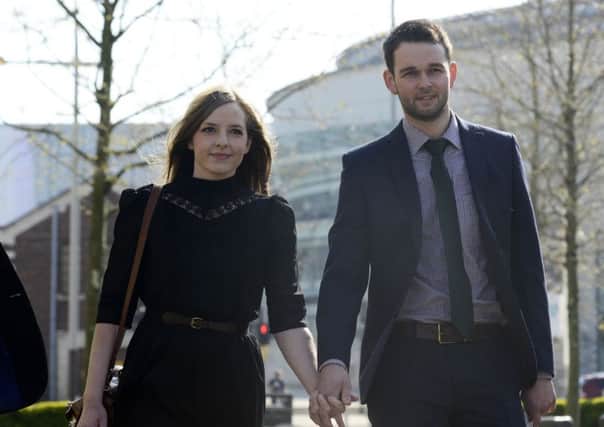 Daniel McArthur and his wife Amy arriving at an earlier court appearance. Pic by  Colm Lenaghan/Pacemaker
