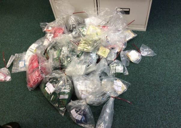 The huge haul of legal highs which is due to be incinerated by the police. INLT-43-706-con