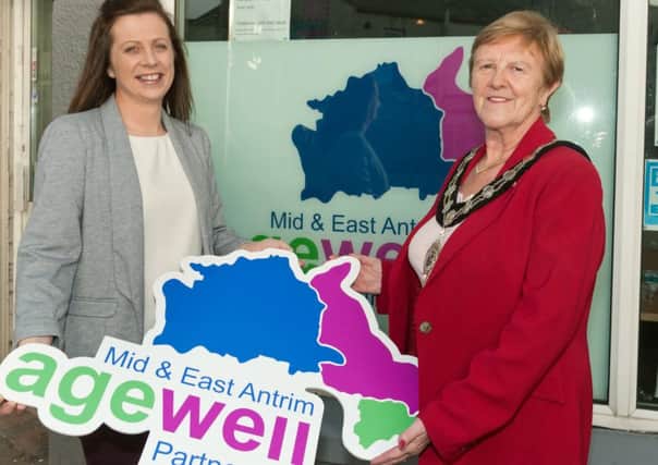 Mayor, Councillor Audrey Wales MBE, right, with Deirdre McCloskey, Project Development Officer (MEAAP)