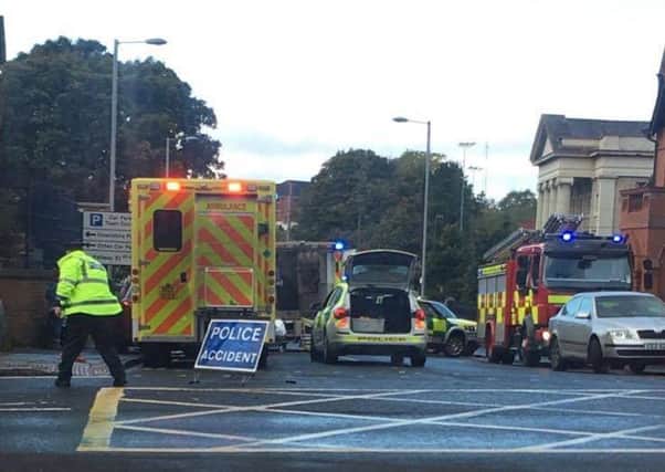 Scene of the collision in Banbridge. Pic by Councillor Mark Baxter.