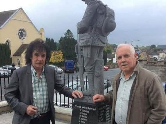 Danny Gallagher and David Watters pictured at Tobermore War Memorial
