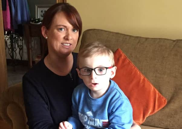 Sinead Hanna with her three-year-old son Shane. She has been fighting for special school nursery place for him since February