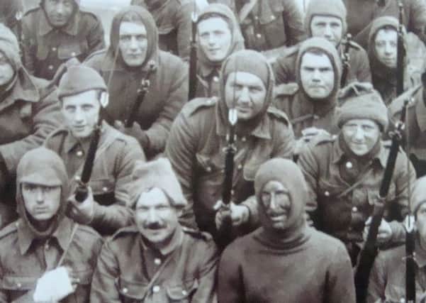 While these men are from a different British army unit, they demonstrate just how the raiding party from the 12th Royal Irish Rifles would have appeared.