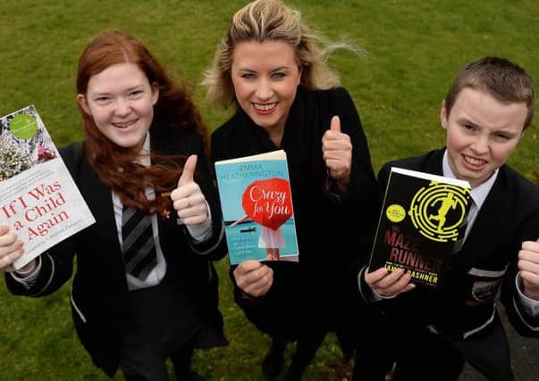Emma Heatherington at Markethill High School, during a Book Week event
Picture Oliver McVeigh