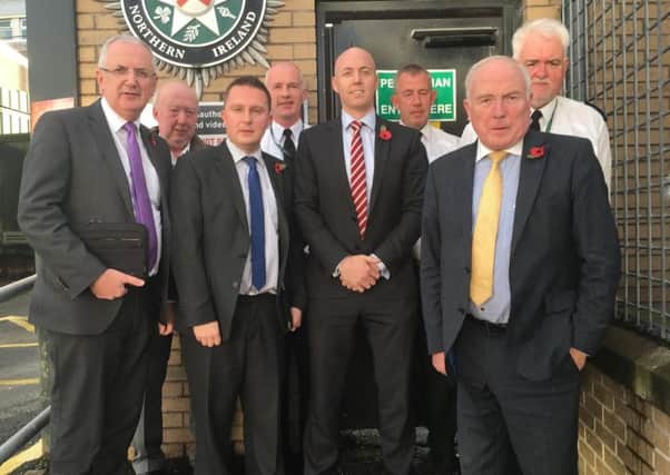 The UUP delegation which met senior police officers. INPT46-001