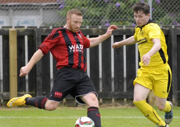 Neil Clydesdale (left) was on target again for Banbridge Town on Saturday afternoon.  INBL1630-214PB