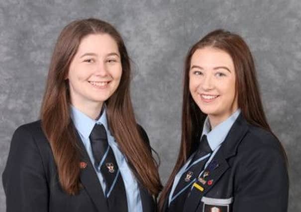 Cookstown High pupils Nicole Glasgow and Jenny Crozier who participated in a recent celebration event held for pupils involved in the Sentinus IT Bursary Placement Scheme and the Nuffield Research Placement Scheme.