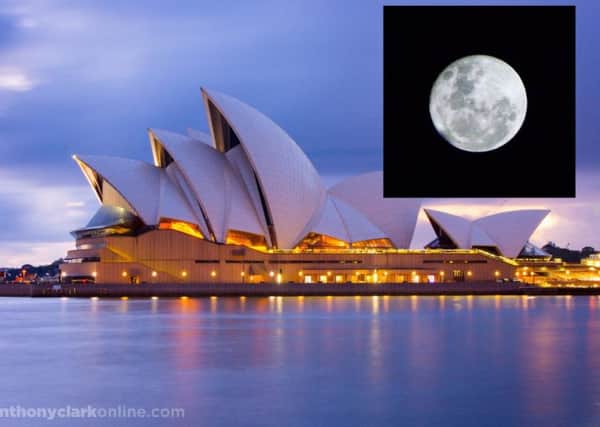 Check out this 'real' photo of the supermoon over Sydney, Australia. (Photo: Anthony Clark)