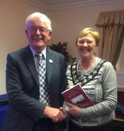 Shaun A Martin is pictured at the launch of his his book, 'From Crewe to Ballywatermoy.' Mayor Audrey Wales MBE attended the event, as did leading local organisations and societies,