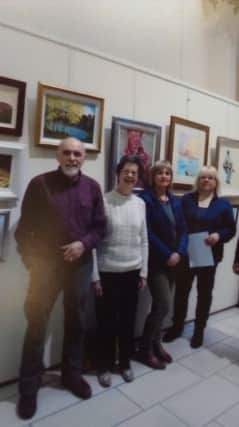 From left to right are.  Mr Denis Ferguson (tutor) , Jane Tughan, Maria McCormack, Elizabeth Baxter and Kathryn McErlean.