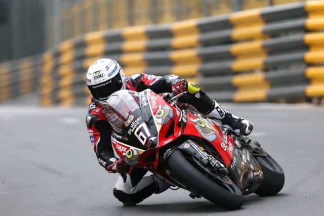 Glenn Irwin on the PBM Be Wiser Ducati during qualifying for the Macau Grand Prix.