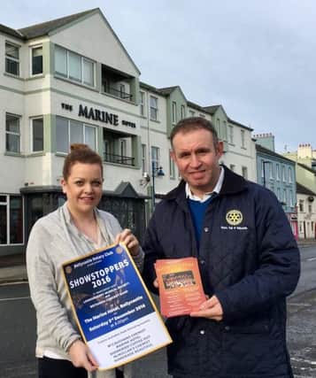 Brian Jamison, President of Ballycastle Rotary Club and Jade McMurray, Marine Hotel Events Manager who are hosting the Showstoppers Charity Concert at the Marine Hotel on Saturday 3rd December.