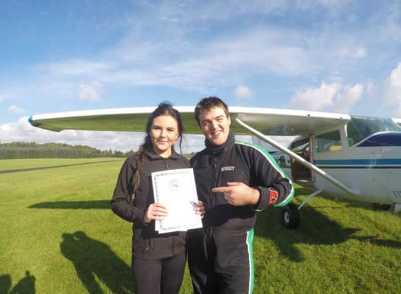 Robyn Joyce from Portadown who has just completed a 10000 ft skydive to raise Â£1000 for the Newry Hospice.