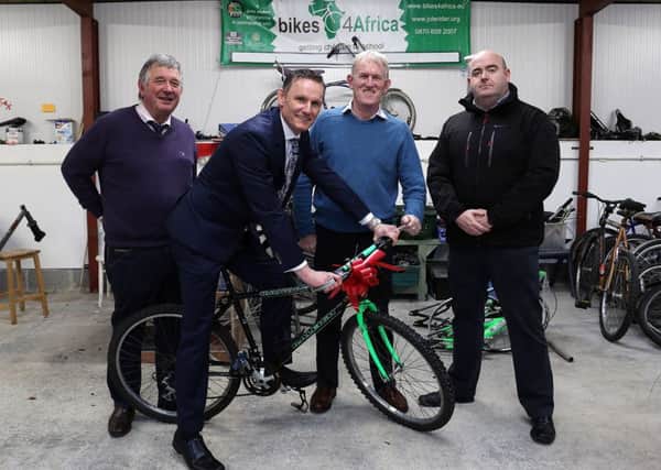 Rotary Ireland Hit Target of 2000 Bikes 4 Africa in time for Christmas!
Rotarians from Cookstown have been instrumental in helping Rotary Ireland celebrate reaching their
target of collecting 2000 bikes from across Ireland which have been donated and refurbished and
are now set to be distributed to children in Africa in desperate need of better access to education.
Rotarians from across the country, North, South, East and West have tirelessly worked together to
facilitate the collection and refurbishment of unwanted bikes which are then delivered to JOLE
RIDER, a charity which distributes them to schools in West Africa. The project which has been
ongoing for 5 years, was established in Lisburns Rotary Club and pulls most of the 73 Rotary Clubs in
Ireland together and this week sees the team of dedicated humanitarians celebrate their hoped for
target of dispatching the 2000 th bike from Ireland before Christmas 2016.  Trevor Stewart, from Lisburn Rotary Club was instrumental in setting up the project in Irela