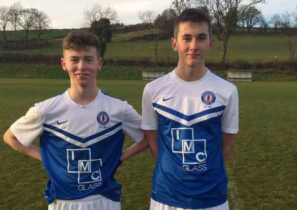 Banbridge Rangers teenagers Ryan Woods (left, 16 years old) and Bradley Harper (17) made debut appearances for the seniors on Saturday against Tullyvallen.