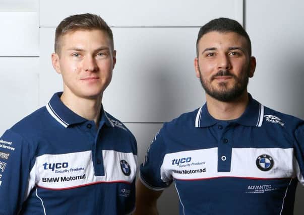 Tyco BMW's British Superbike riders for 2017, Christian Iddon (left) and Davide Giugliano.
